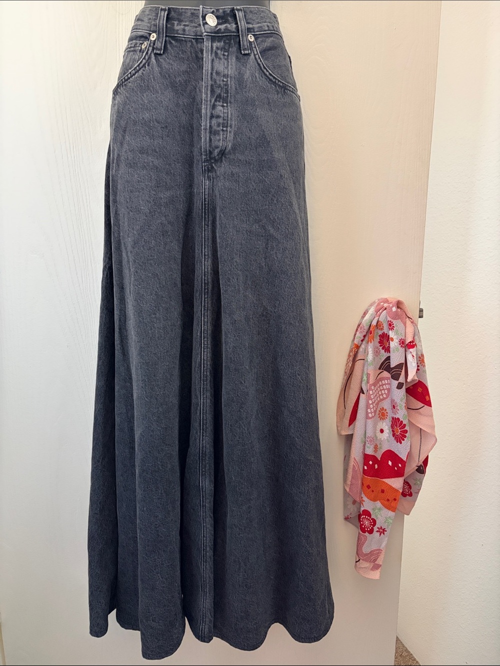 Agolde Odin Denim Maxi Skirt